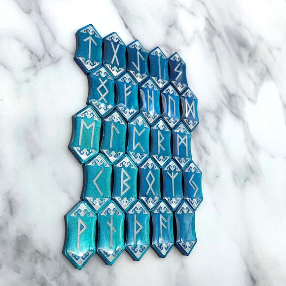 Blue Teal Chrome Runestones - Picture 5 of 11